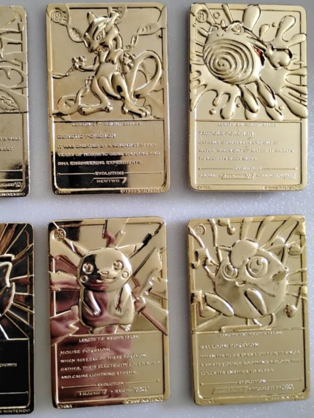 1999 Pokemon Burger King 23K Gold Plated Cards Complete Set - Picture 9 of 16